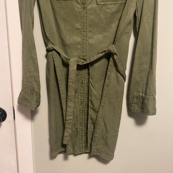 Sanctuary brand Anthropologie Sage Green Button down Shirt Dress- Sm - waist tie - Picture 4 of 7
